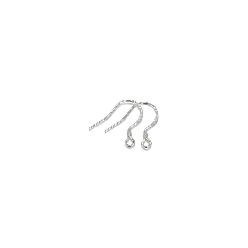 silver 0.6/Flat word printed ear hooks/Pair