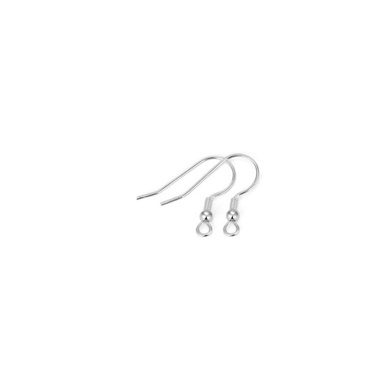 silver 0.6/Add bead ear hooks/pair