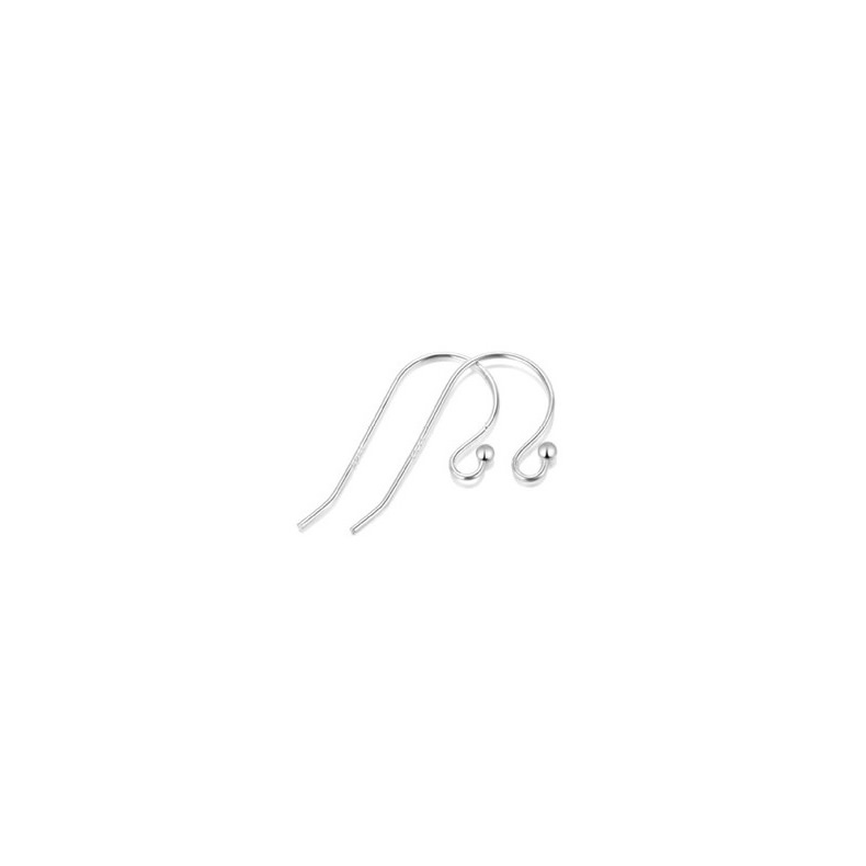 silver 0.6/Tail bead ear hook/pair