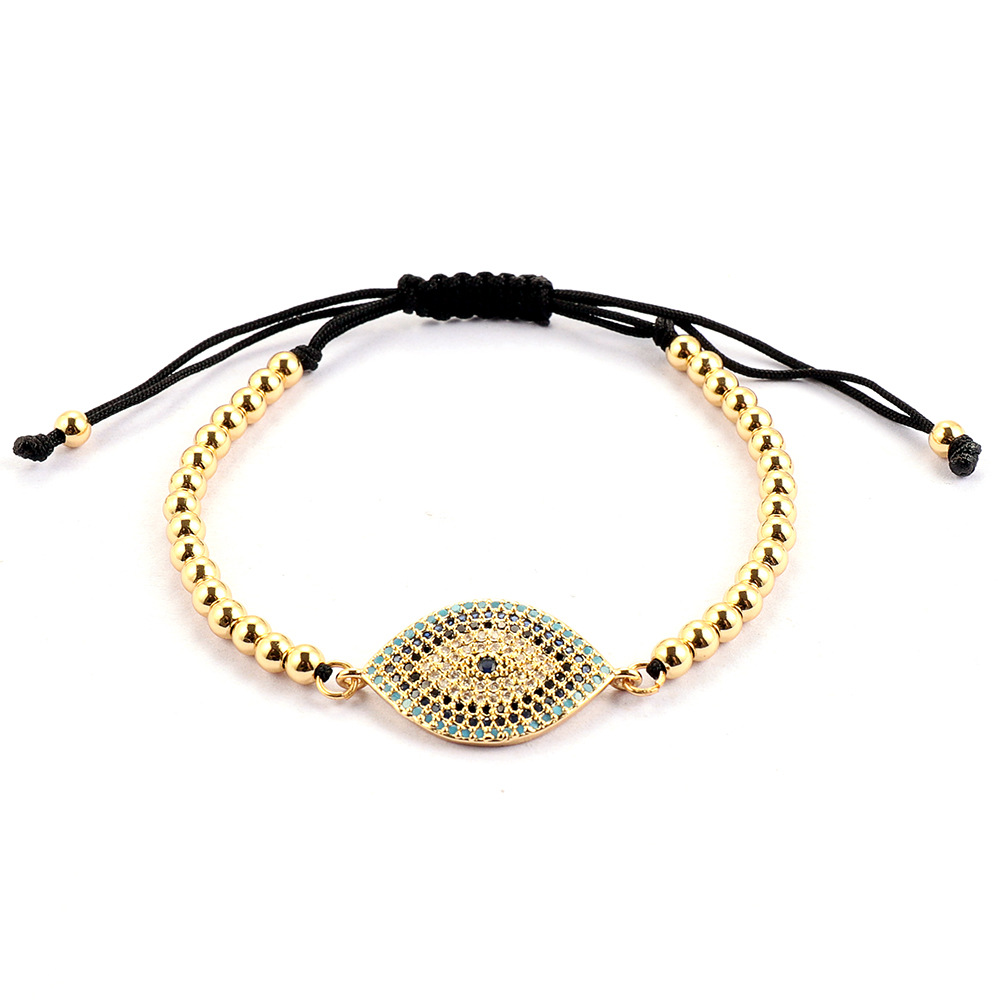 1 gold micro - inlaid devil's eye pull bracelet