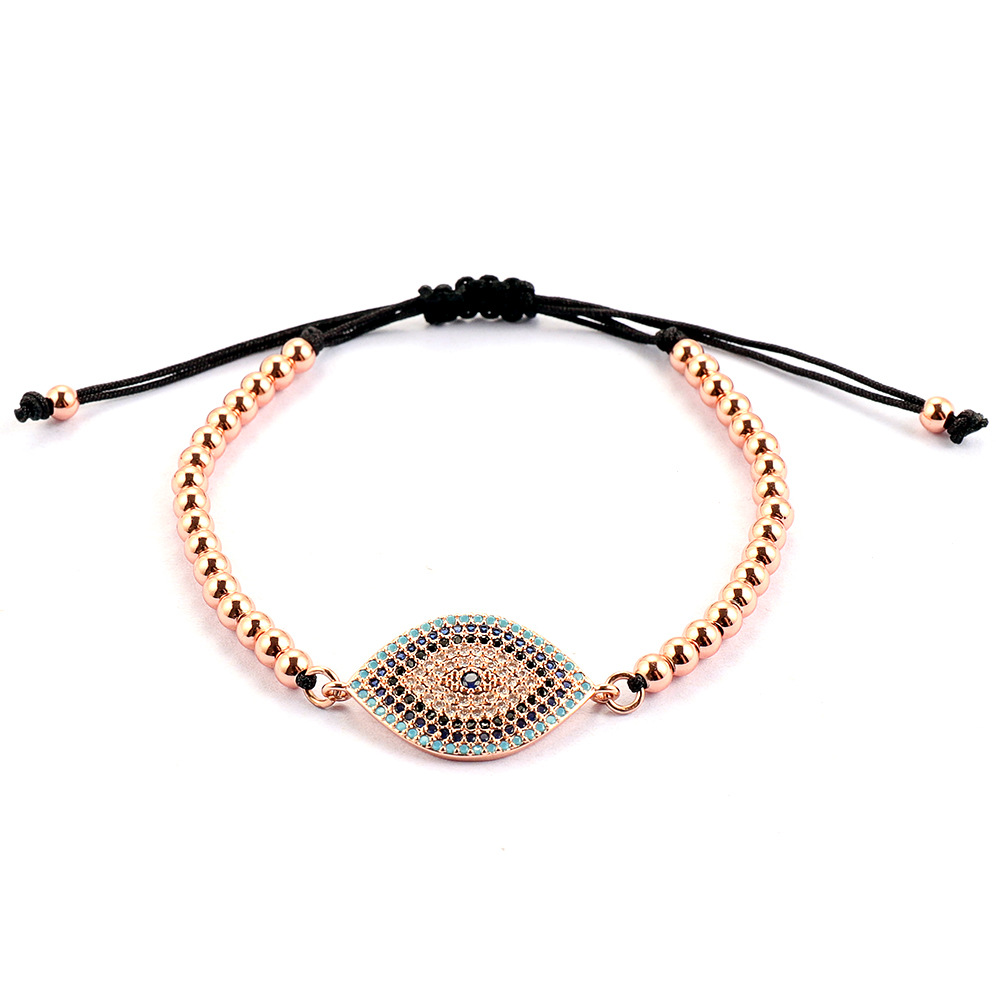 1 rose gold micro-inlaid devil's eye pull bracelet