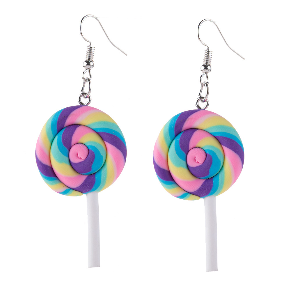 1 for powder purple clay lollipop earrings