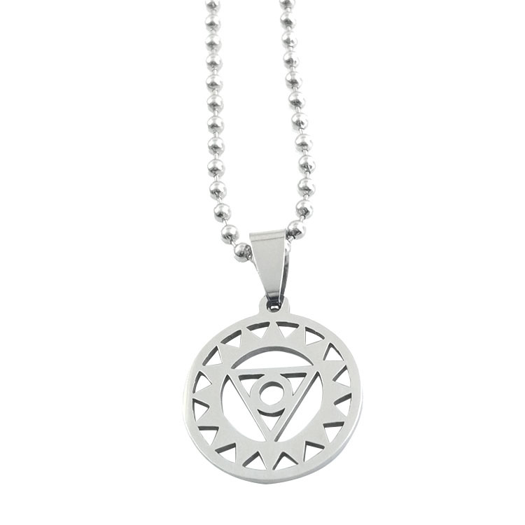 3:Silver Throat Wheel Pendant   Bead Chain