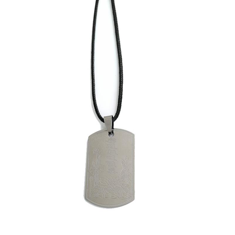 Silver pendant + leather rope