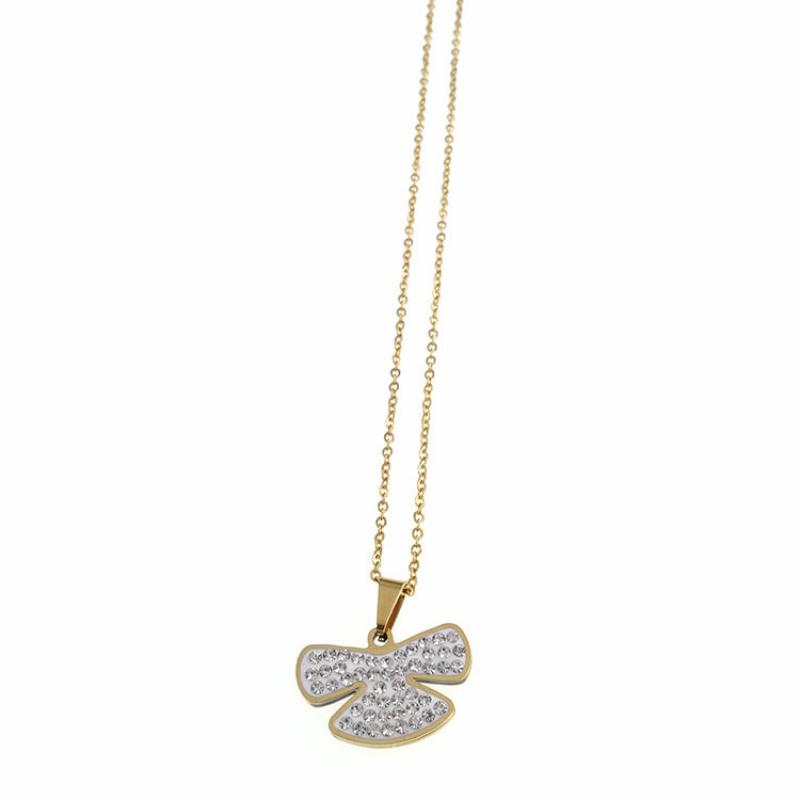 Gold pendant with O chain