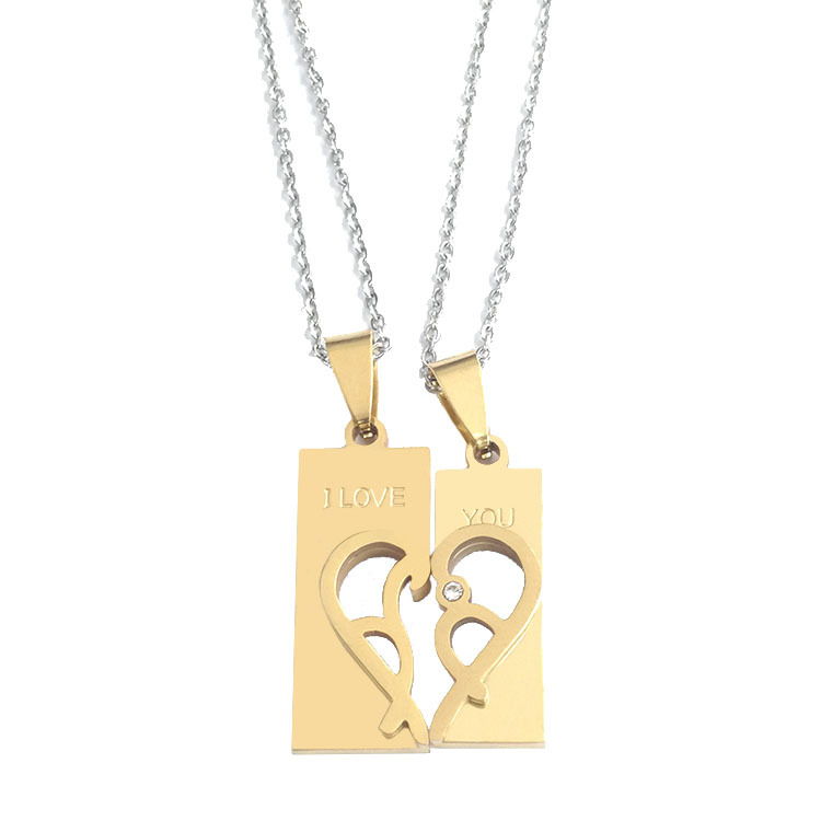 4:Couple pendant   silver O chain