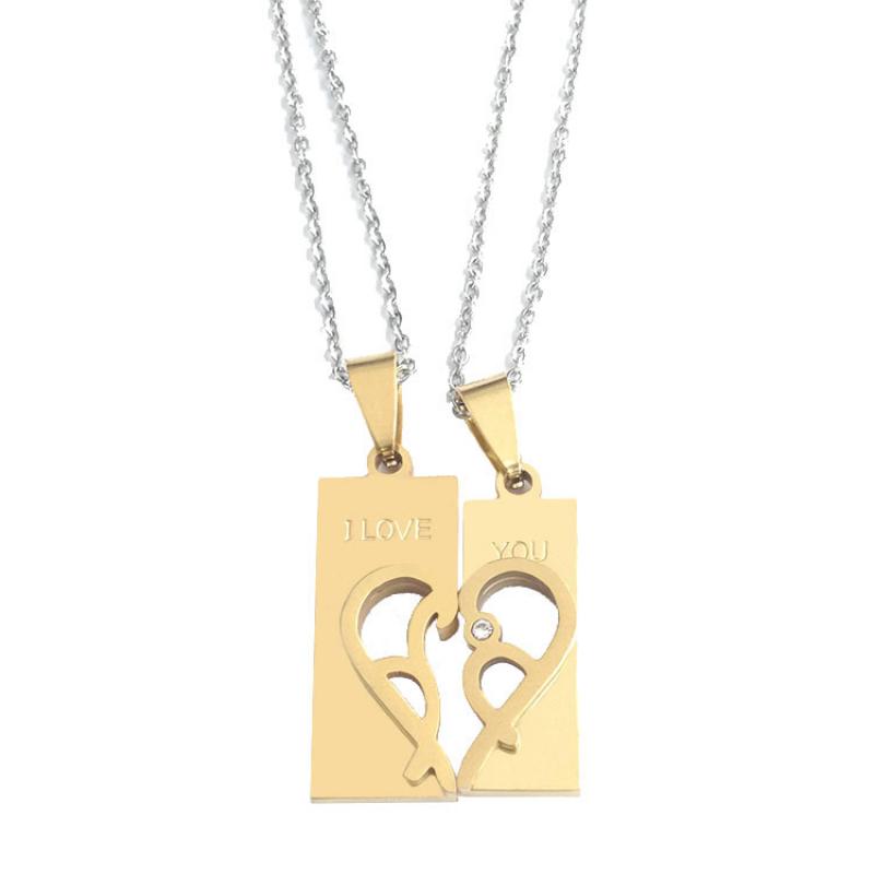 Couple pendant + silver O chain