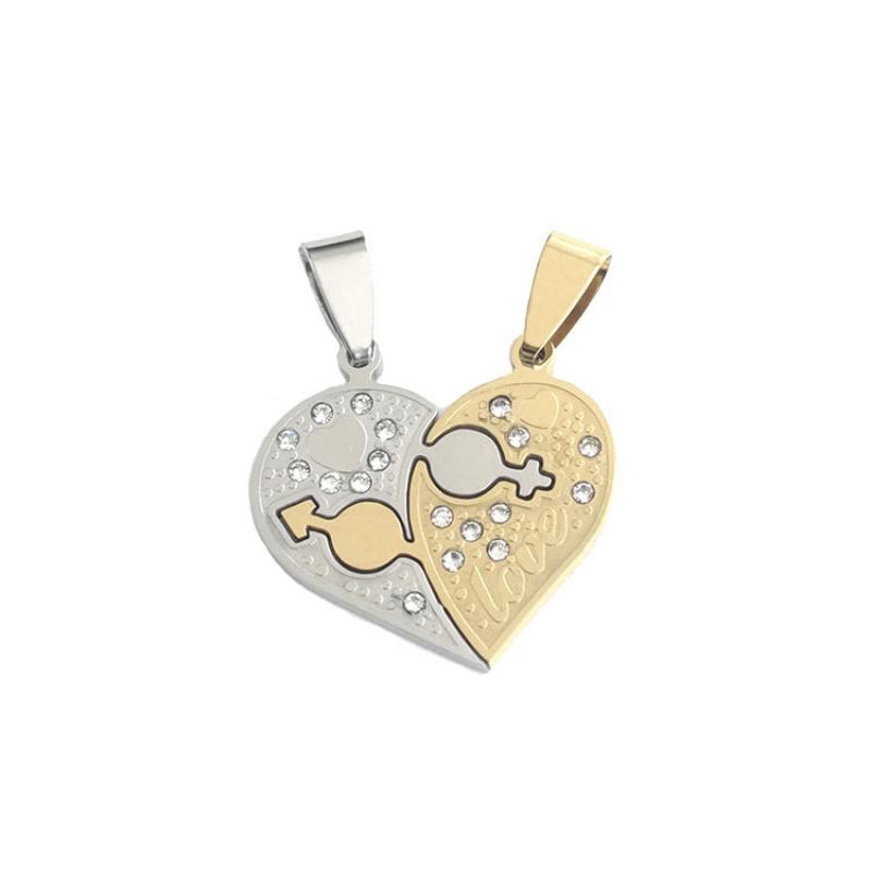 Gold lovers pendant