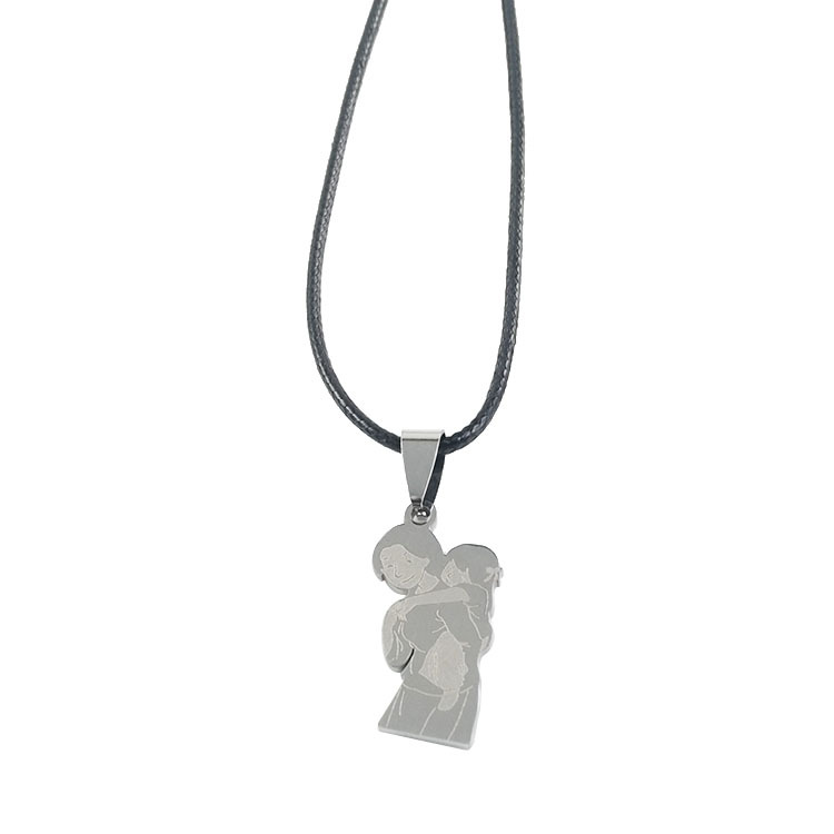 2:Silver pendant   leather rope