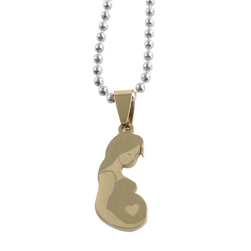 Gold pendant + round bead chain