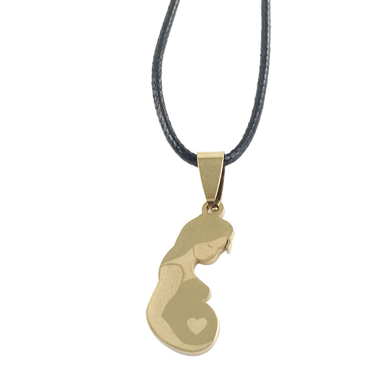 6:Gold pendant   leather rope