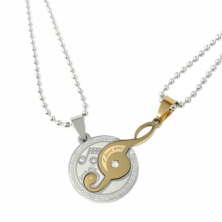 3:Couples pendant   round bead chain