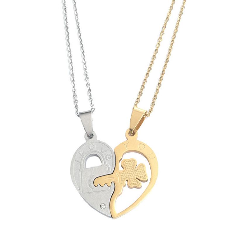 Couple pendant + gold and silver O chain