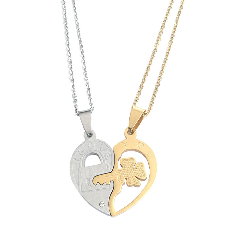 5:Couple pendant   gold and silver O chain