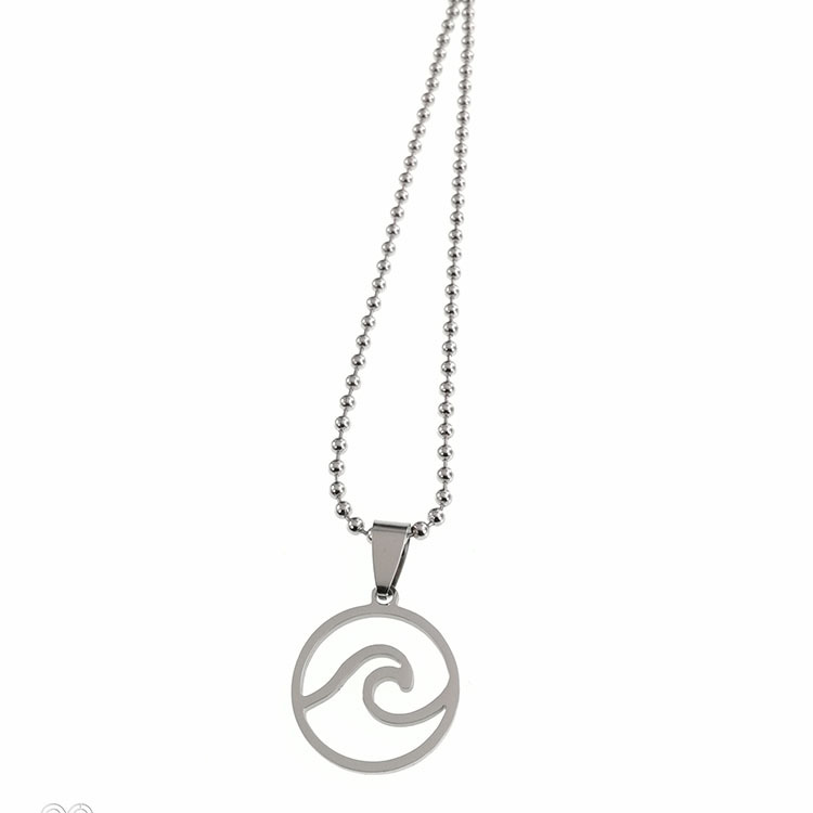 3:Silver pendant with round bead chain