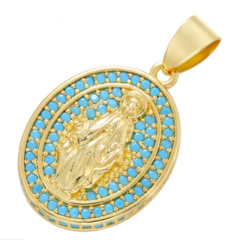 gold color plated with turquoise