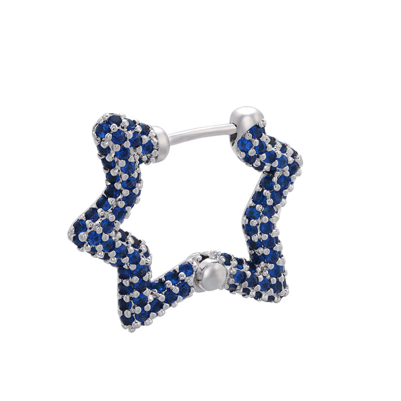  platinum color plated with blue rhinestone