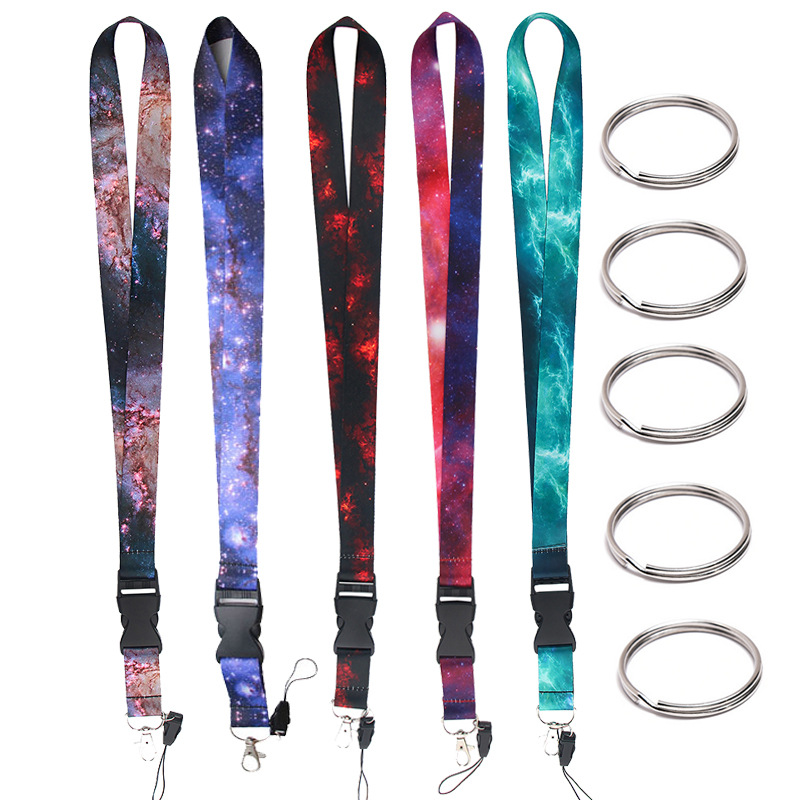 5 pcs cellphone lanyard and 5 pcs split ring