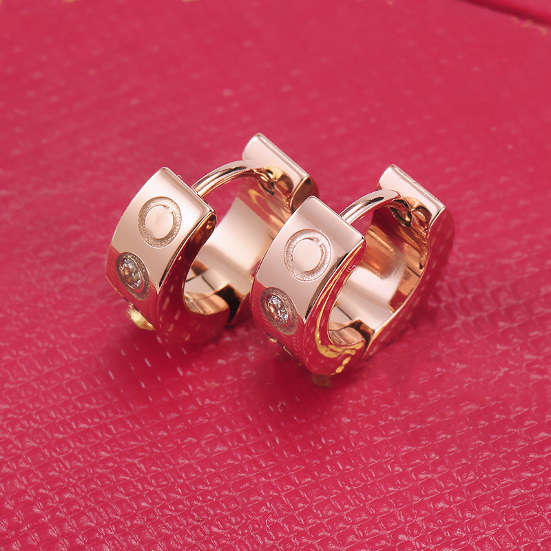 Large Rose Gold + Diamond. Card stud earrings