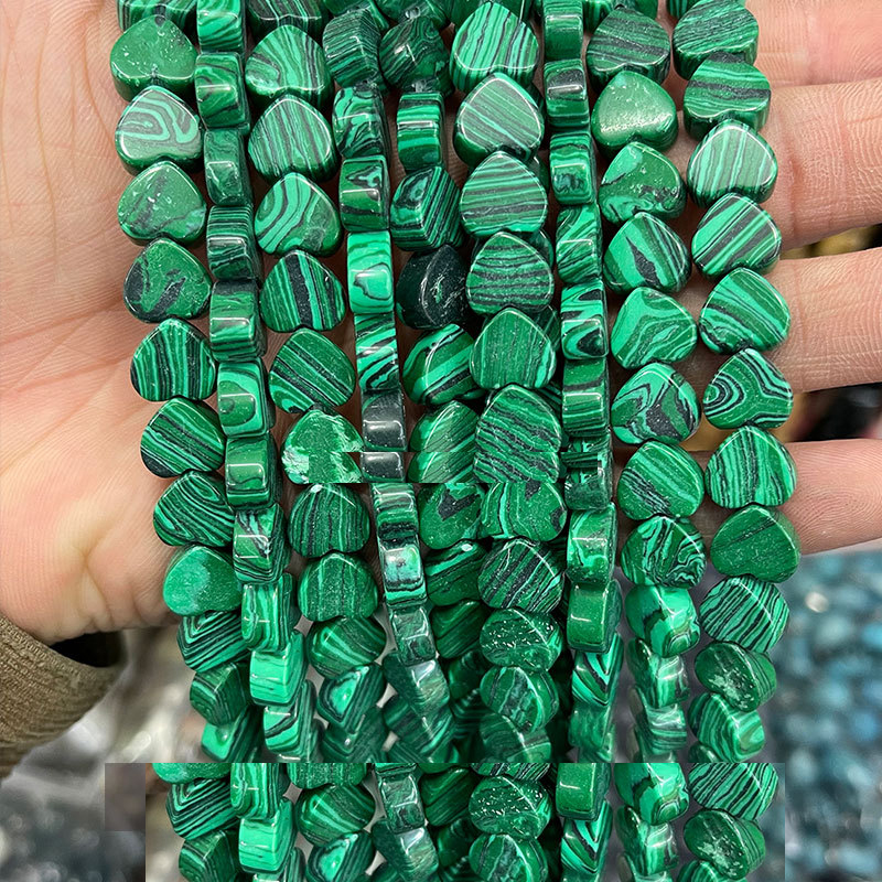 3:Synthetic malachite flat love shaped