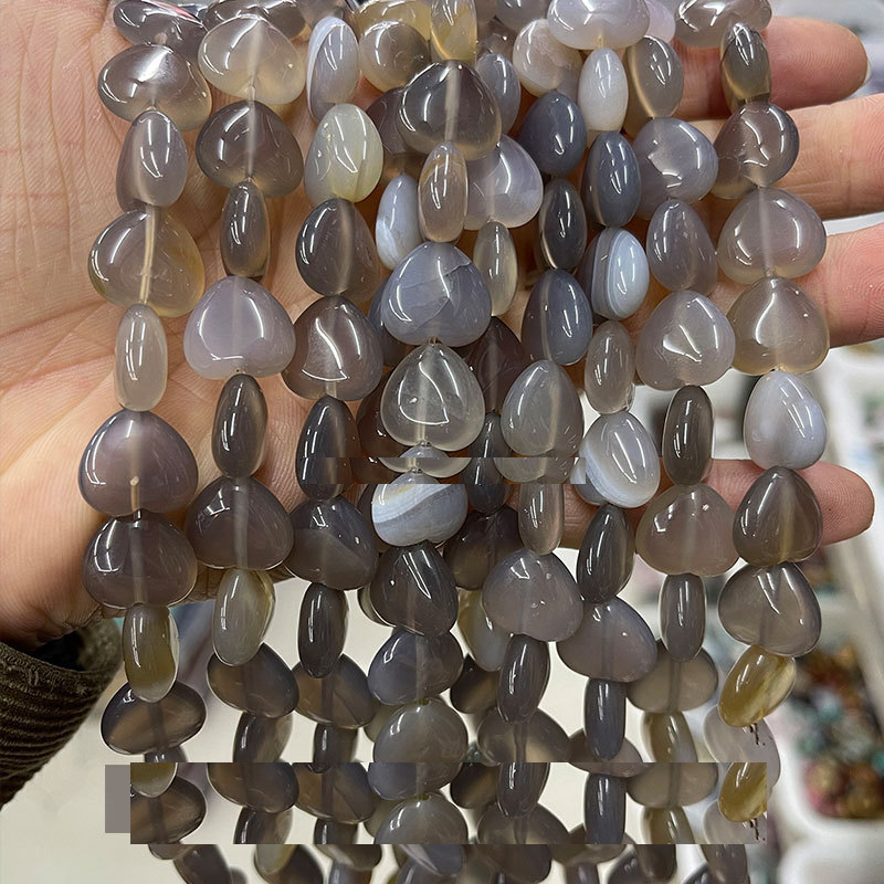 Natural ash agate love shape 14*5mm/28 or so