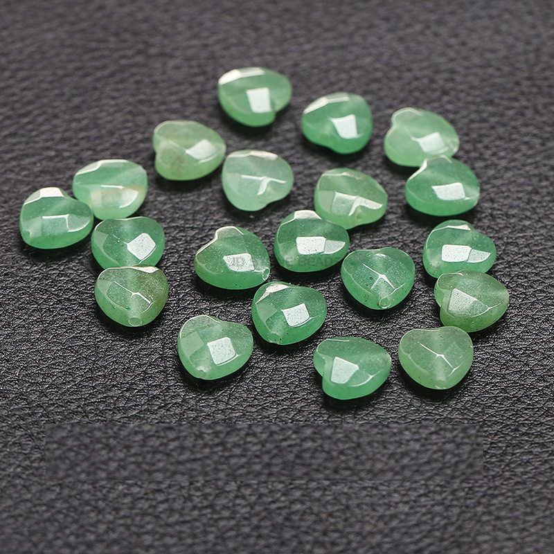 Natural green dongling cut face love 15*8mm/ about