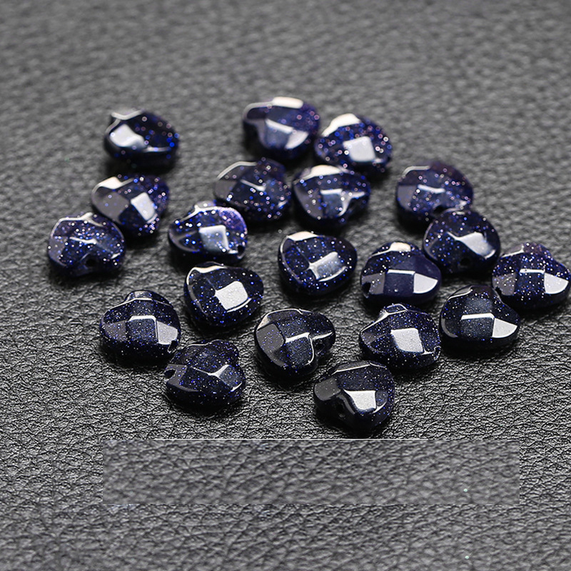 Synthetic blue sand cut love about 15*8mm/14