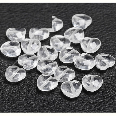 Synthetic white crystal cut face love 10*5mm/20 or