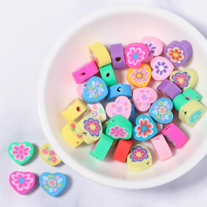 Peach heart flower beads 50pcs/pack