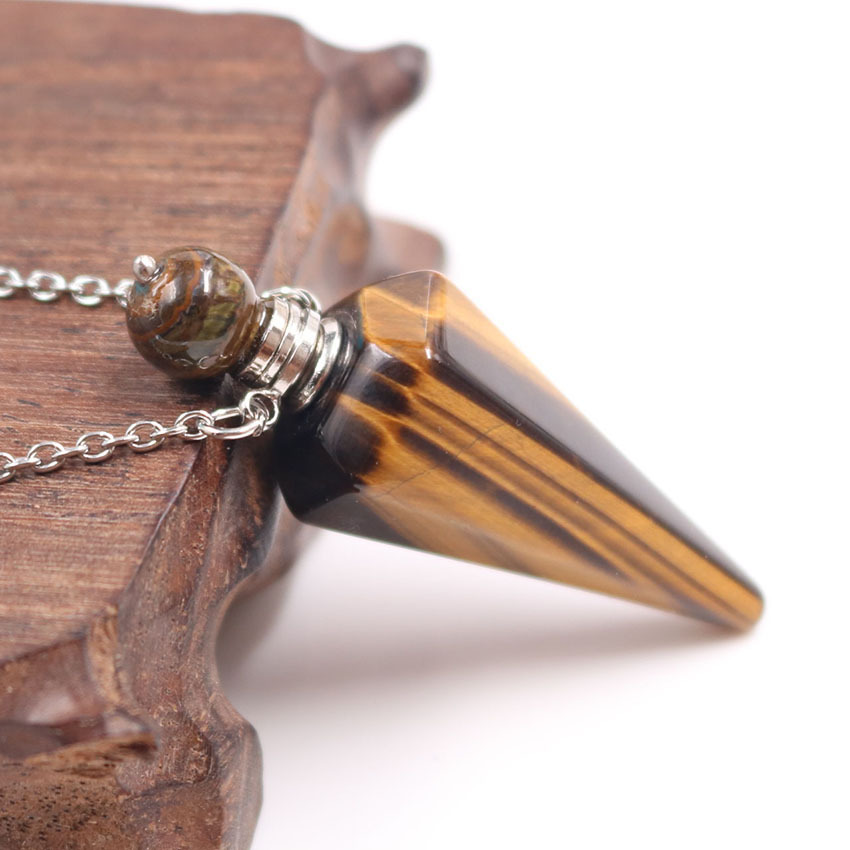 4:Tiger eye stone perfume bottle pendant necklace