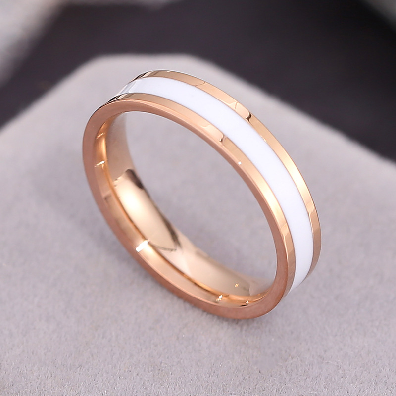 rose gold color plated with white enamel,6