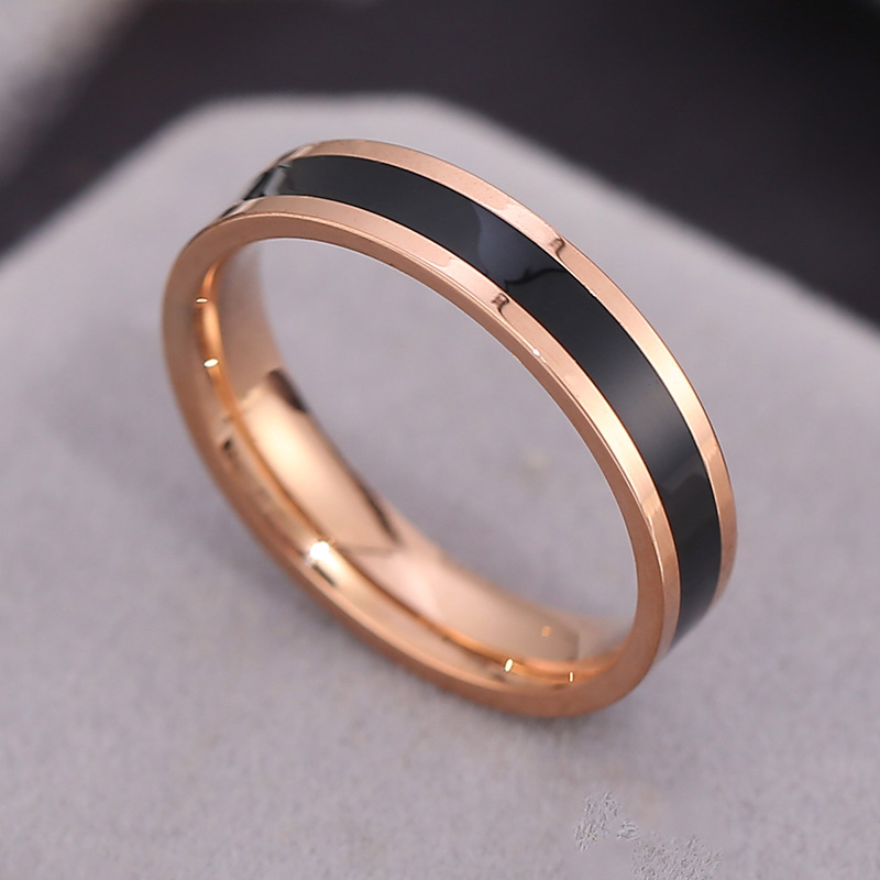 rose gold plated with black enamel,5