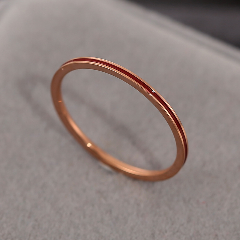 rose gold color plated with red enamel,4