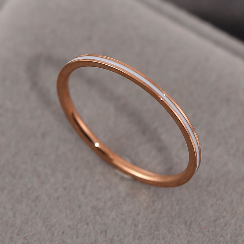 1:rose gold color plated with white enamel