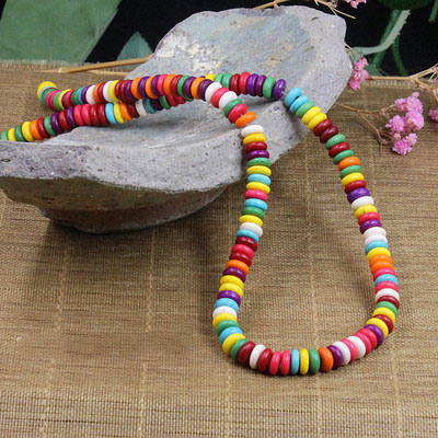 2*6mm round edge multicolored turquoise BC1174 mul