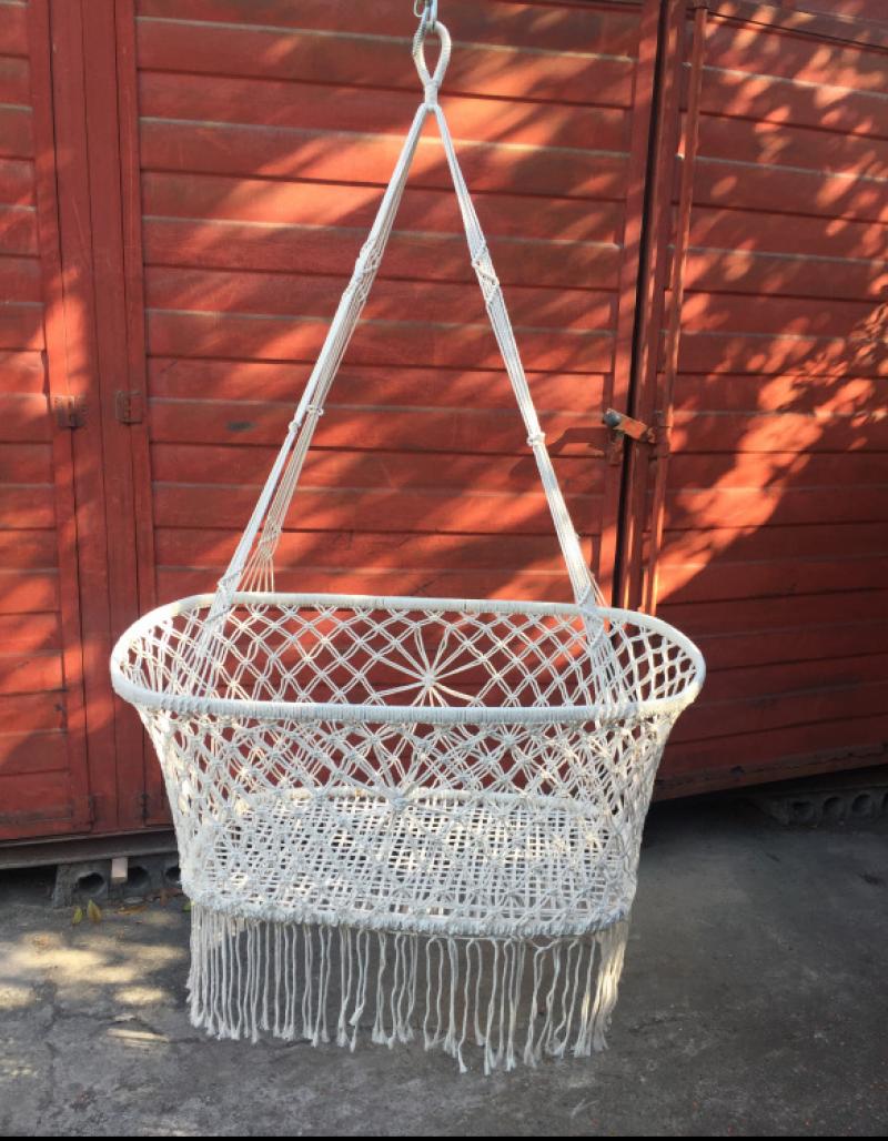 Pure white hanging chair