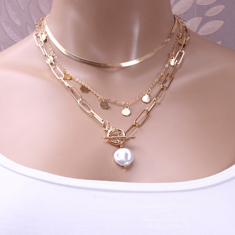 Gold layered necklace