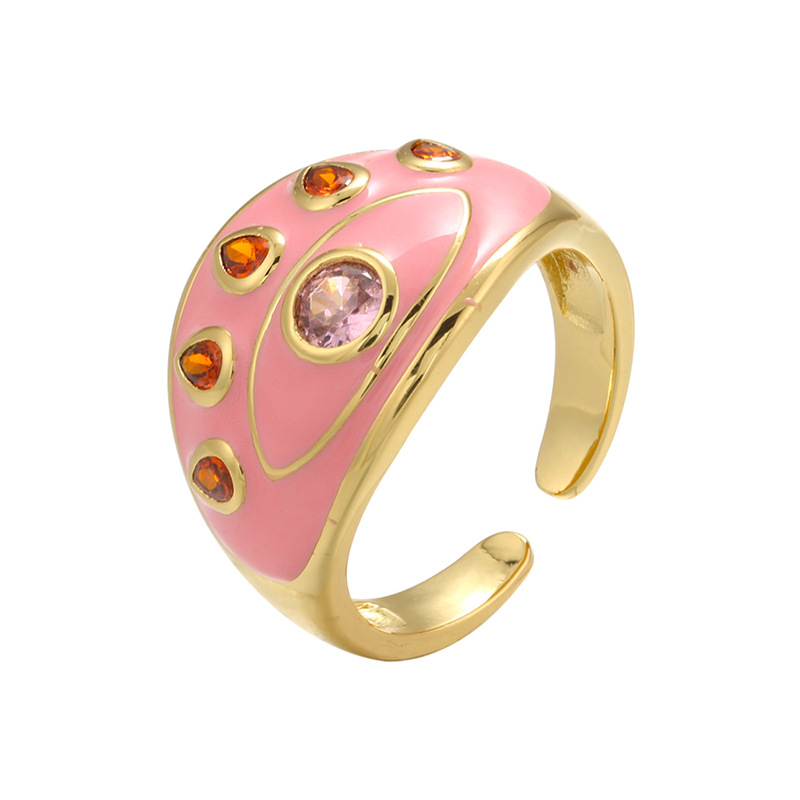 8:pink with orange rhinestone