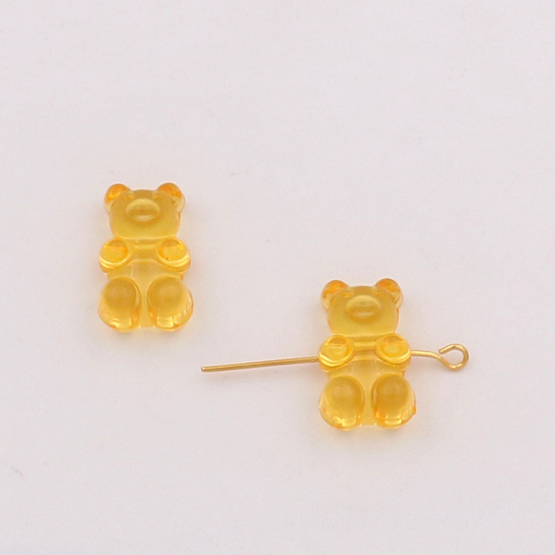 Orange cross hole bear channeling beads