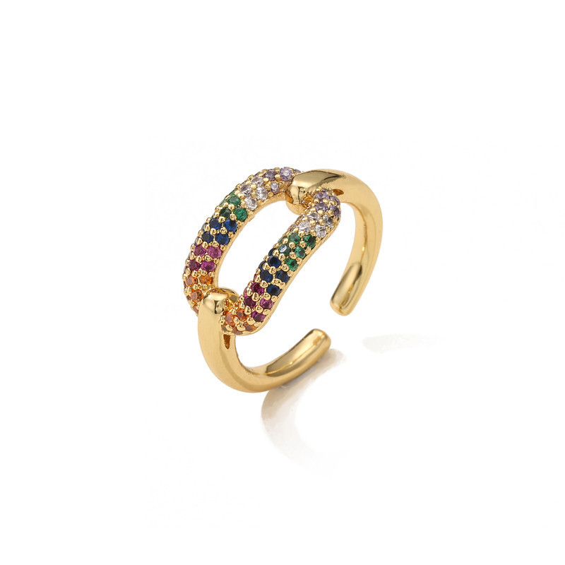 gold color plated with colorful CZ