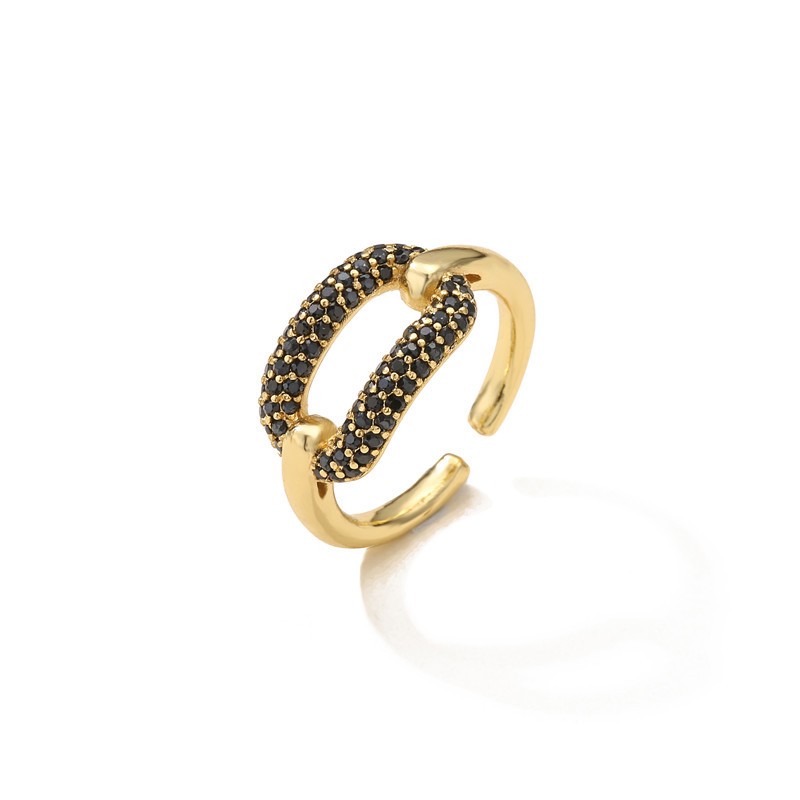  gold color plated with black CZ