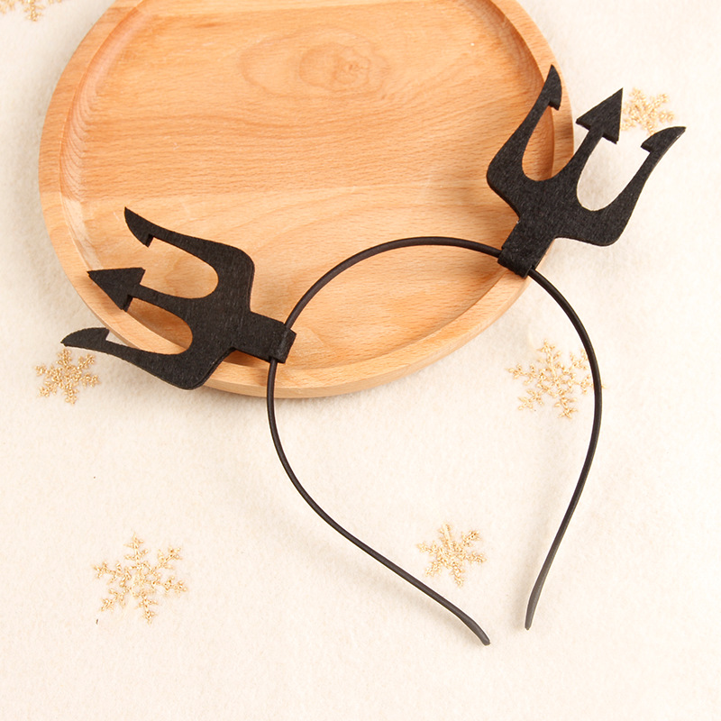 Black devil forked headband