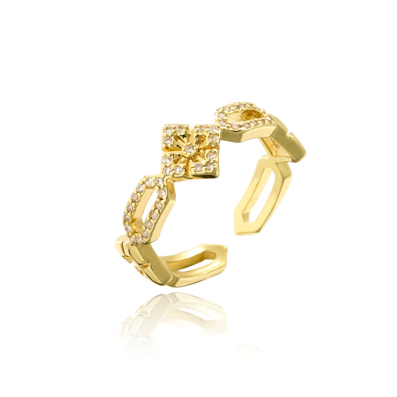 gold color with crystal cubic zirconia