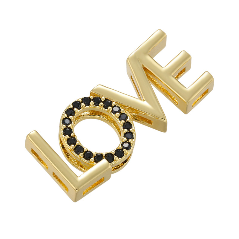  gold color plated with black rhinestone