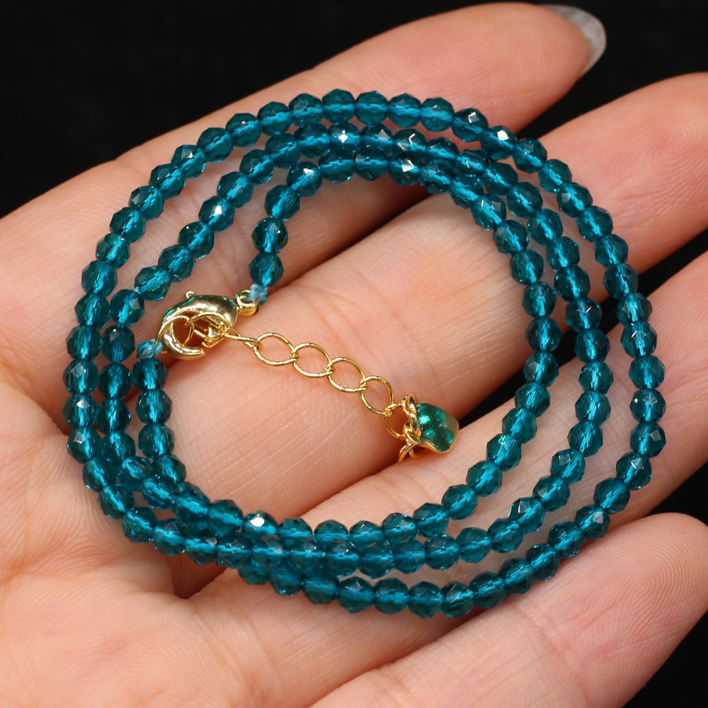 Sea blue 3mm length 38+5cm