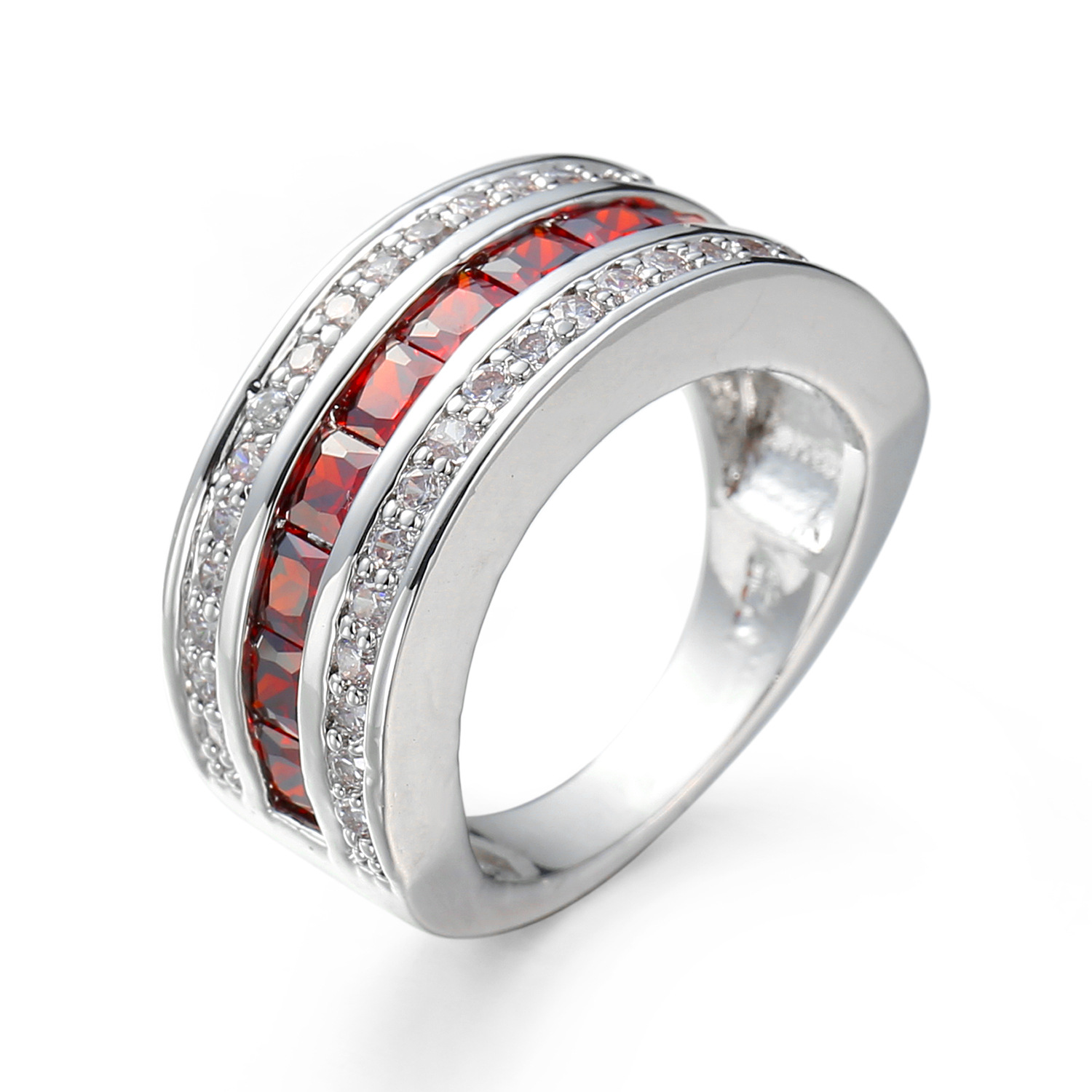 4:real platinum plated with garnet Zircon