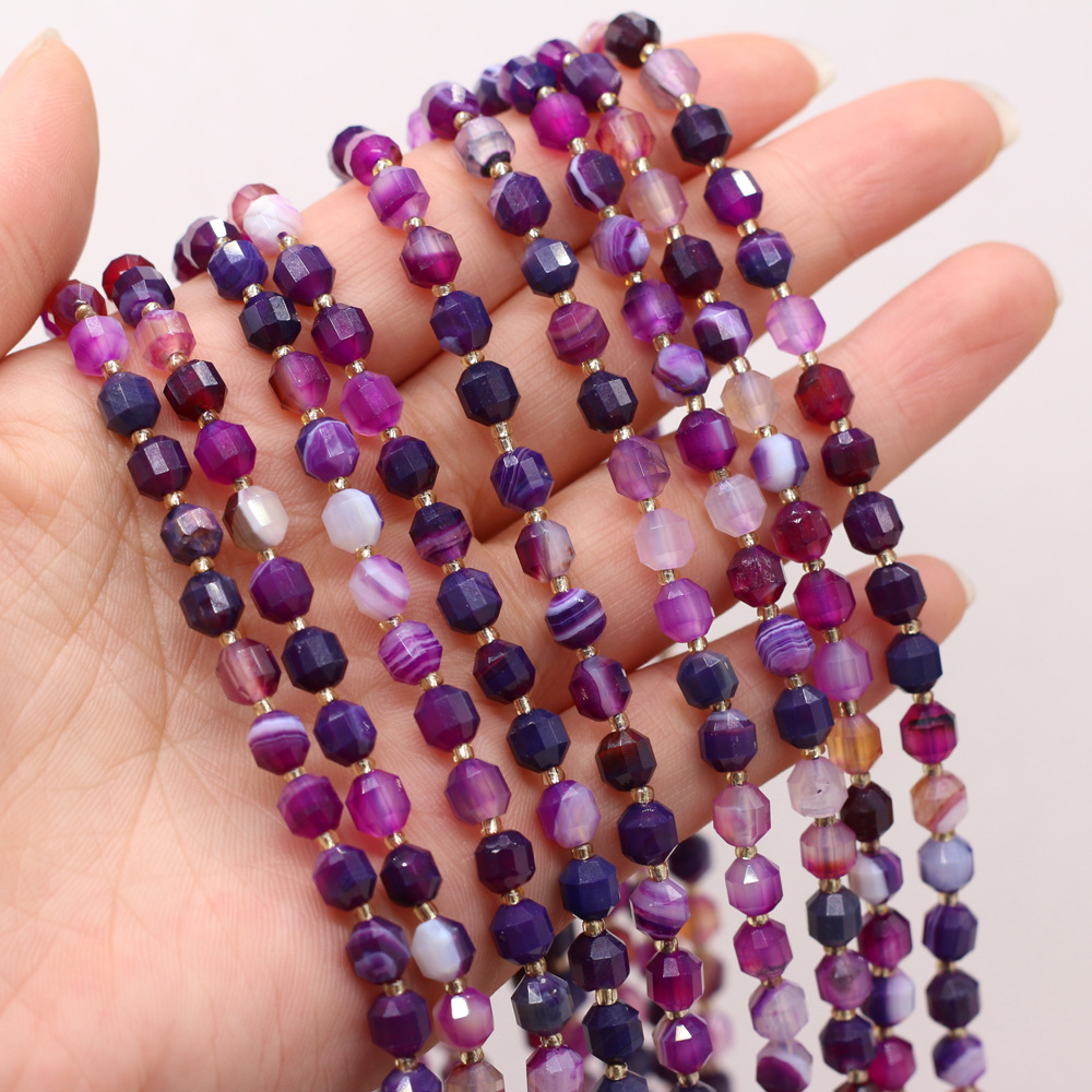 Purple stripe agate 6mm