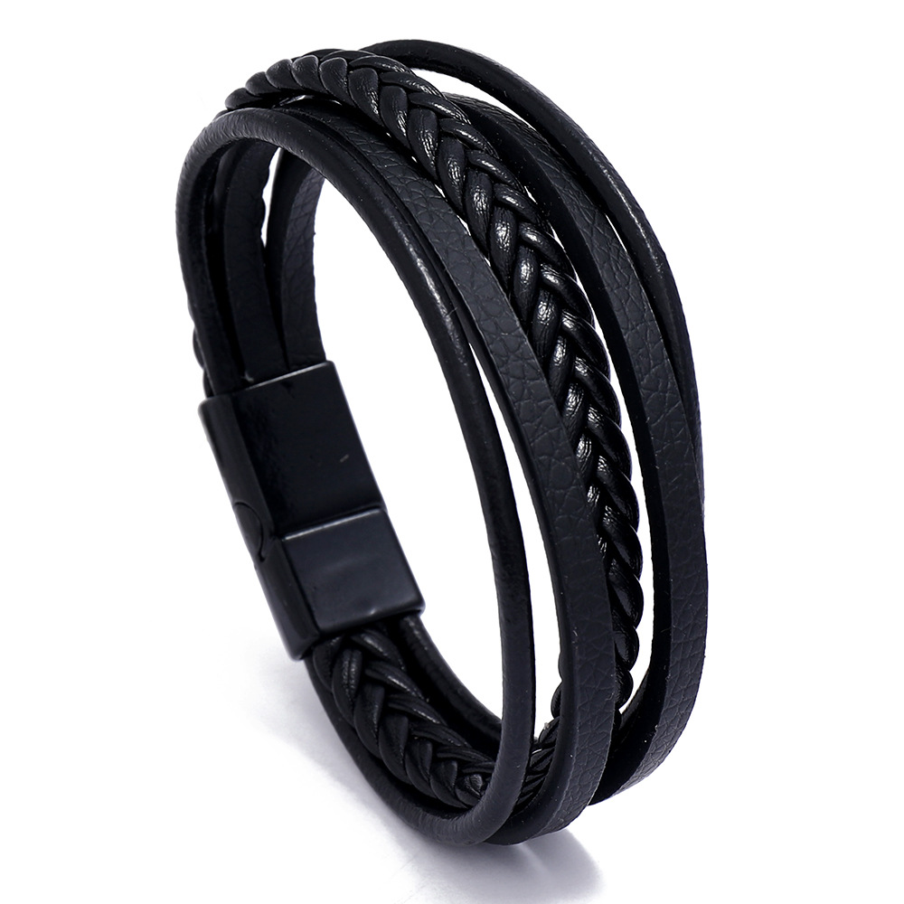 1:Black buckle, black leather