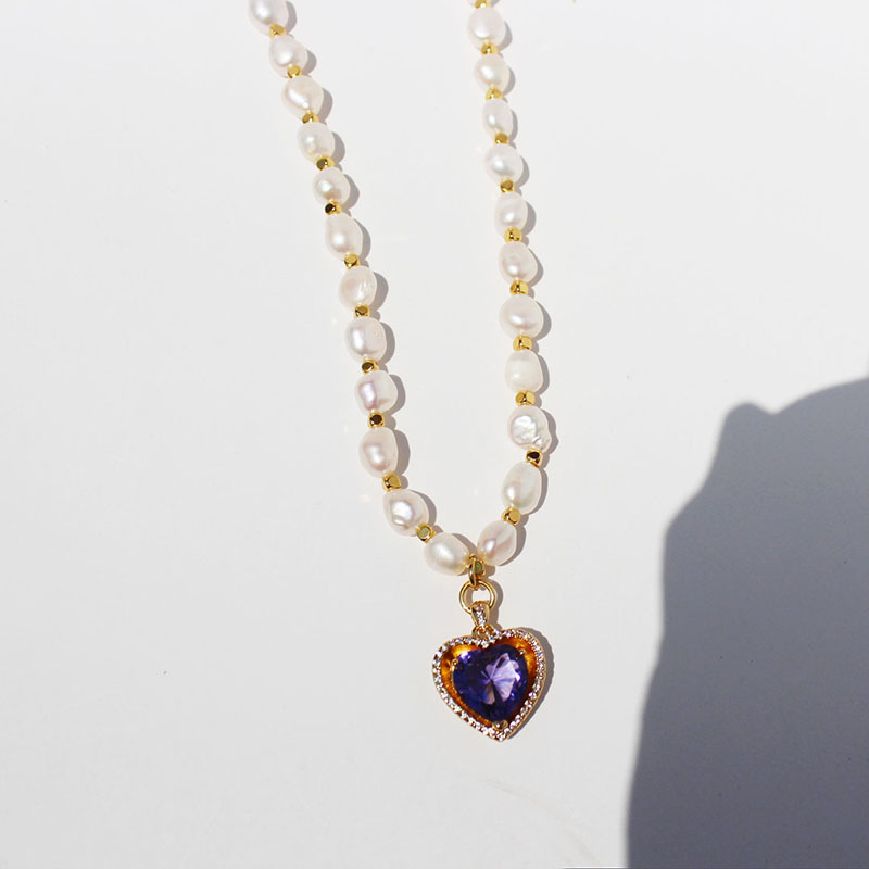 Purple heart necklace