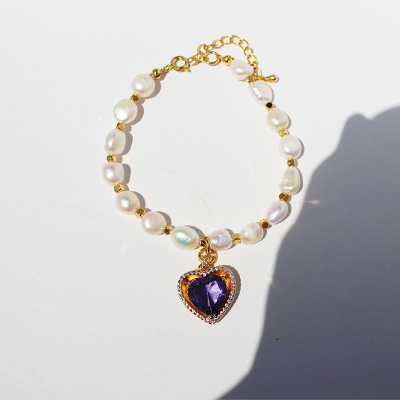 Purple heart bracelet